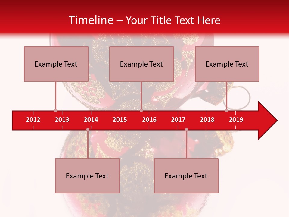 A Red And Gold Christmas Ornament On A White Background PowerPoint Template