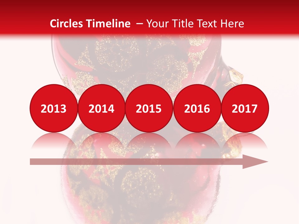 A Red And Gold Christmas Ornament On A White Background PowerPoint Template