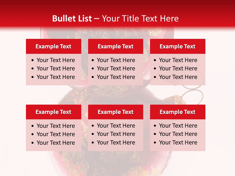 A Red And Gold Christmas Ornament On A White Background PowerPoint Template