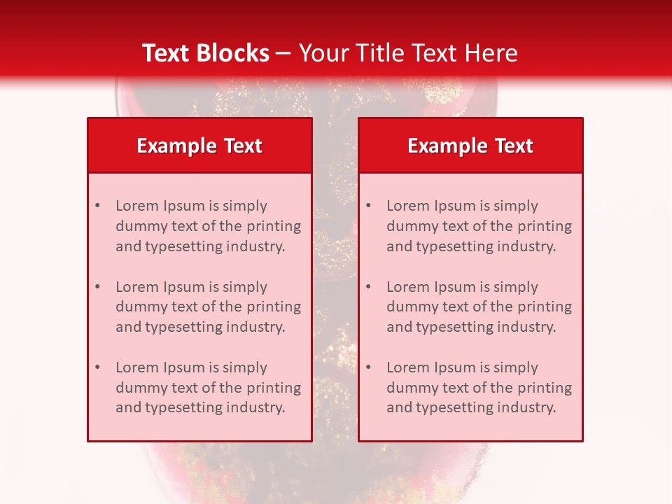 A Red And Gold Christmas Ornament On A White Background PowerPoint Template