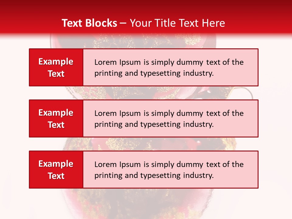 A Red And Gold Christmas Ornament On A White Background PowerPoint Template