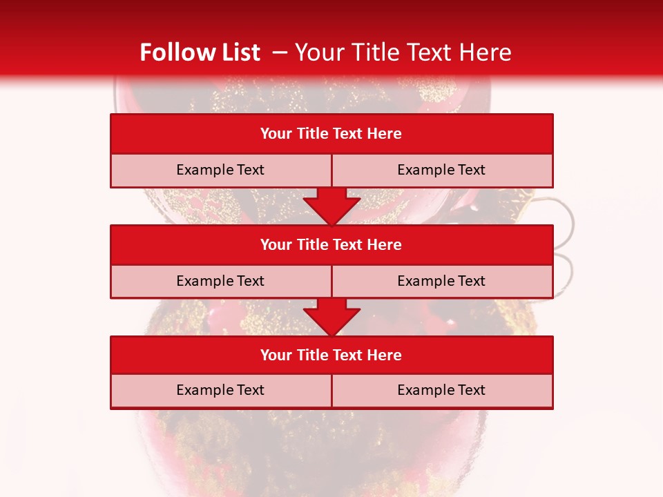 A Red And Gold Christmas Ornament On A White Background PowerPoint Template