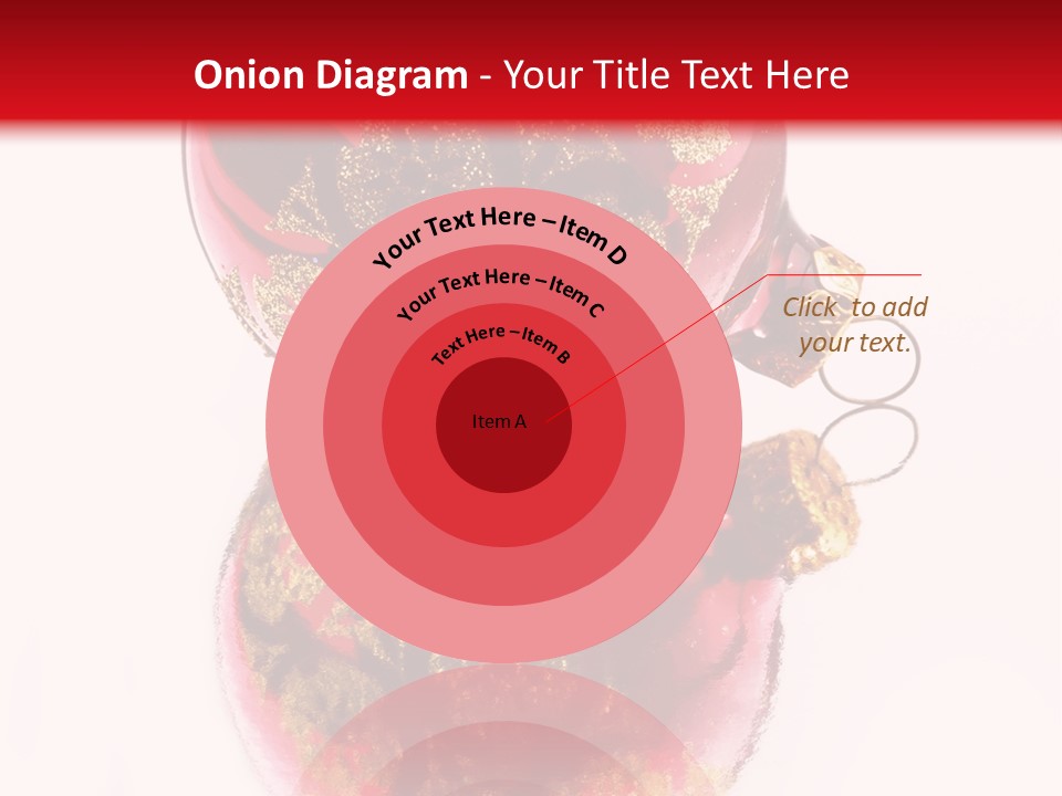 A Red And Gold Christmas Ornament On A White Background PowerPoint Template