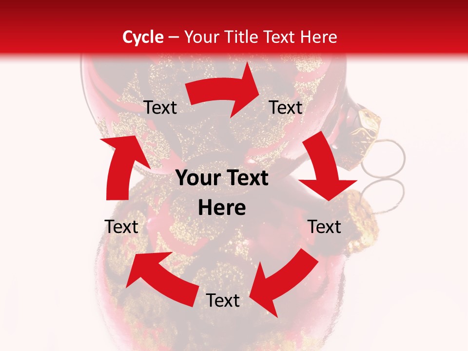 A Red And Gold Christmas Ornament On A White Background PowerPoint Template