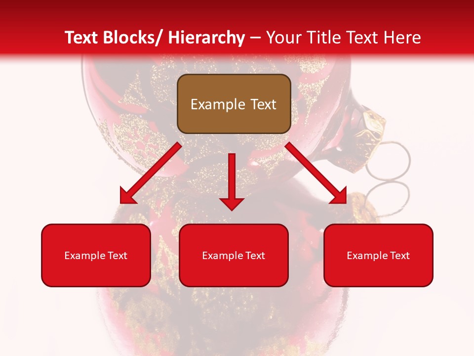 A Red And Gold Christmas Ornament On A White Background PowerPoint Template