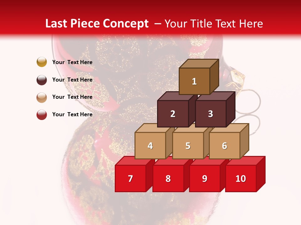 A Red And Gold Christmas Ornament On A White Background PowerPoint Template