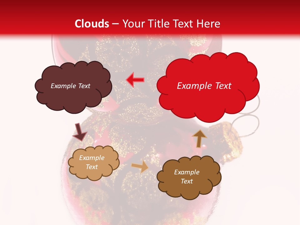 A Red And Gold Christmas Ornament On A White Background PowerPoint Template