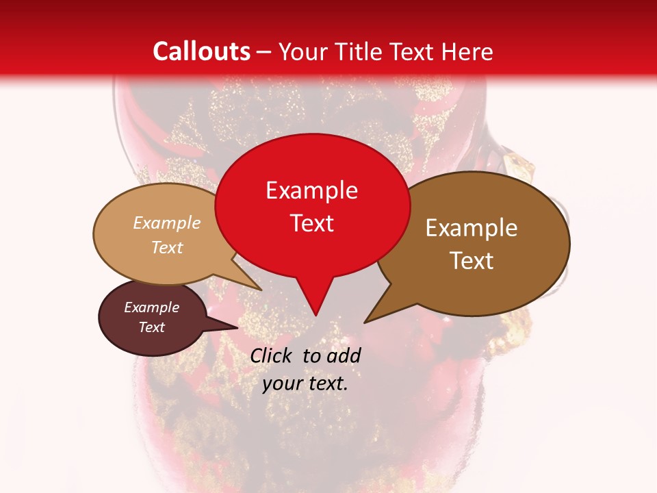 A Red And Gold Christmas Ornament On A White Background PowerPoint Template