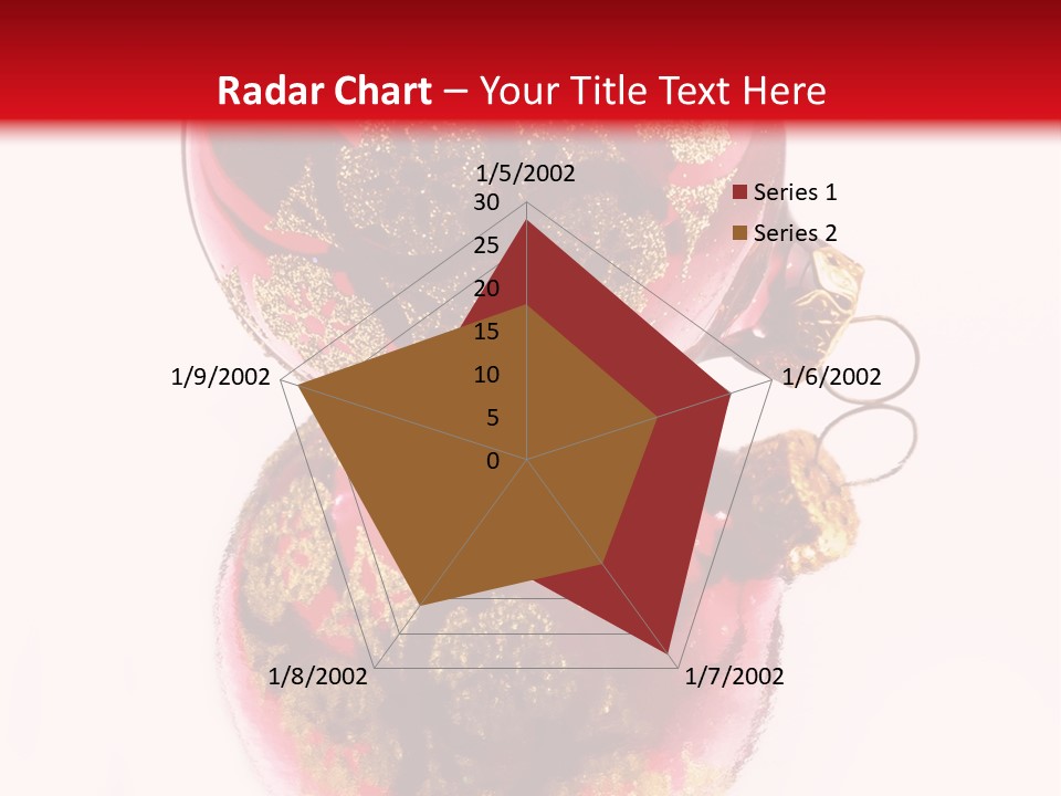 A Red And Gold Christmas Ornament On A White Background PowerPoint Template