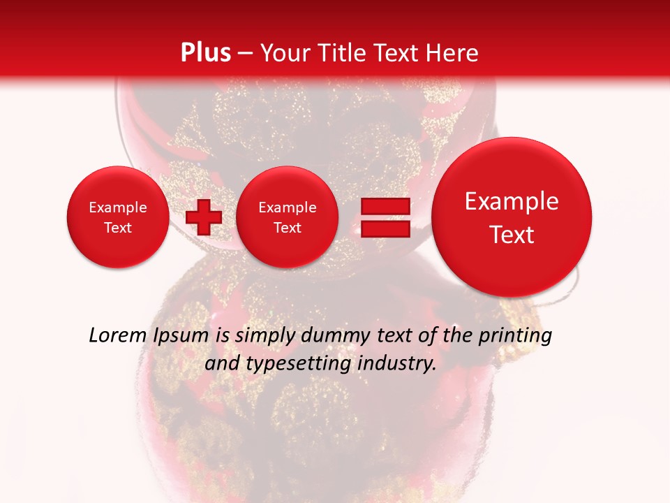 A Red And Gold Christmas Ornament On A White Background PowerPoint Template