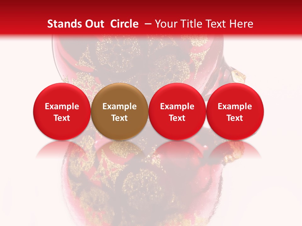 A Red And Gold Christmas Ornament On A White Background PowerPoint Template