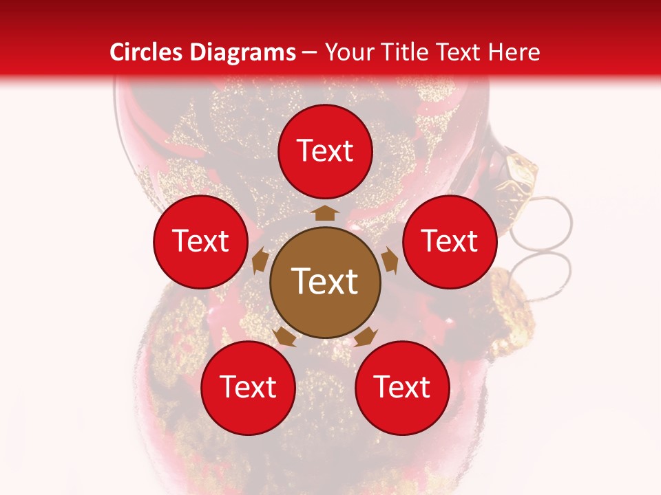 A Red And Gold Christmas Ornament On A White Background PowerPoint Template