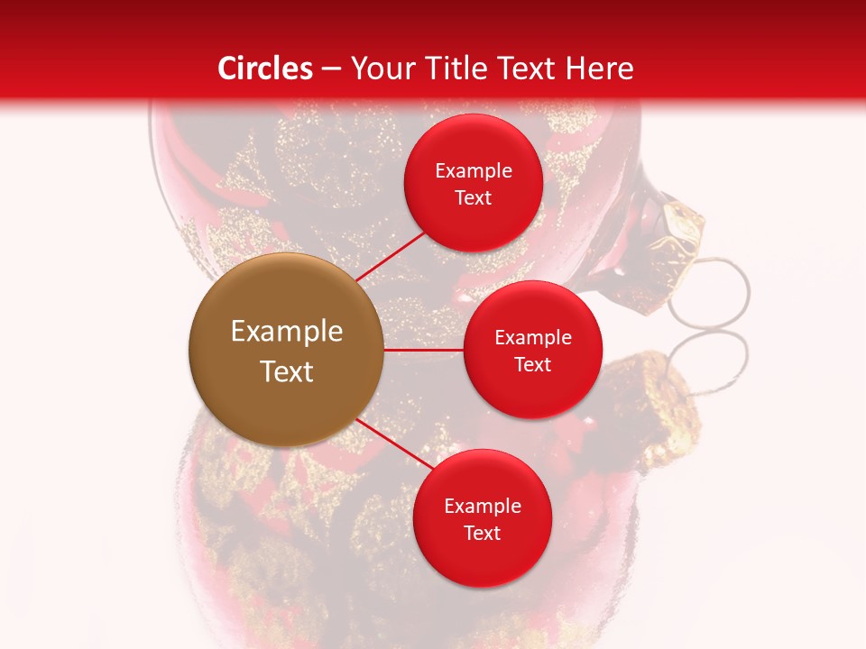 A Red And Gold Christmas Ornament On A White Background PowerPoint Template