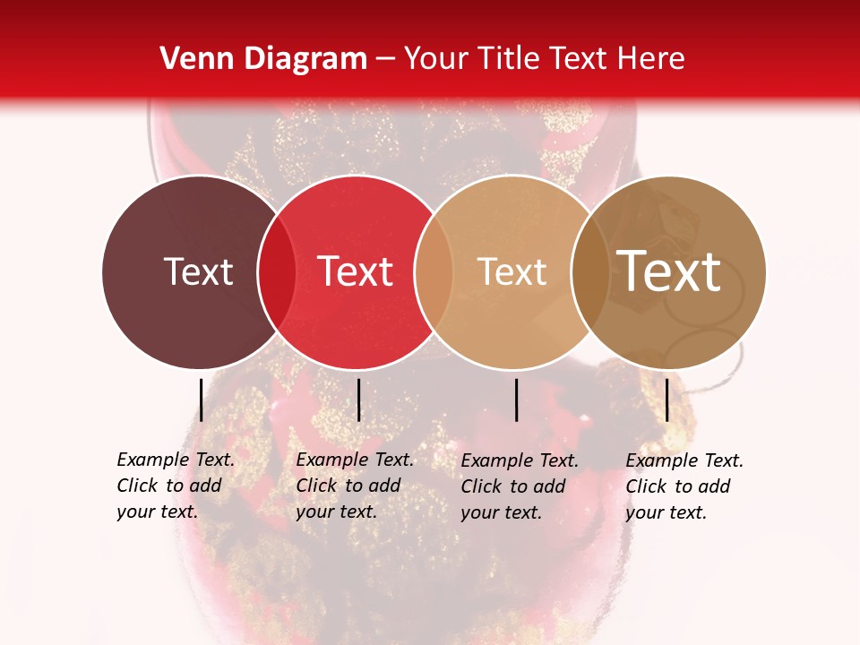 A Red And Gold Christmas Ornament On A White Background PowerPoint Template