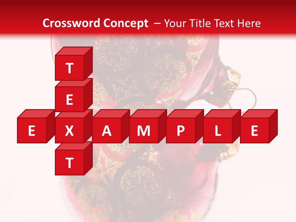 A Red And Gold Christmas Ornament On A White Background PowerPoint Template