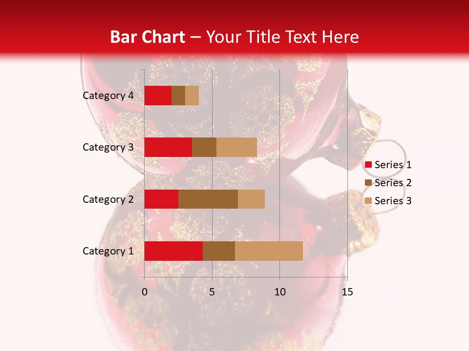 A Red And Gold Christmas Ornament On A White Background PowerPoint Template