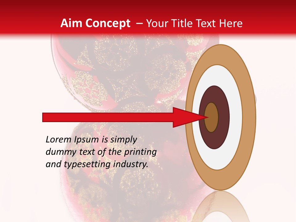 A Red And Gold Christmas Ornament On A White Background PowerPoint Template