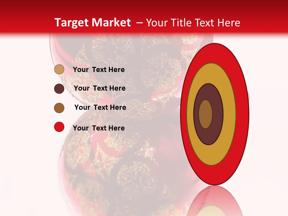A Red And Gold Christmas Ornament On A White Background PowerPoint Template