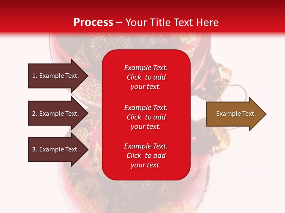 A Red And Gold Christmas Ornament On A White Background PowerPoint Template