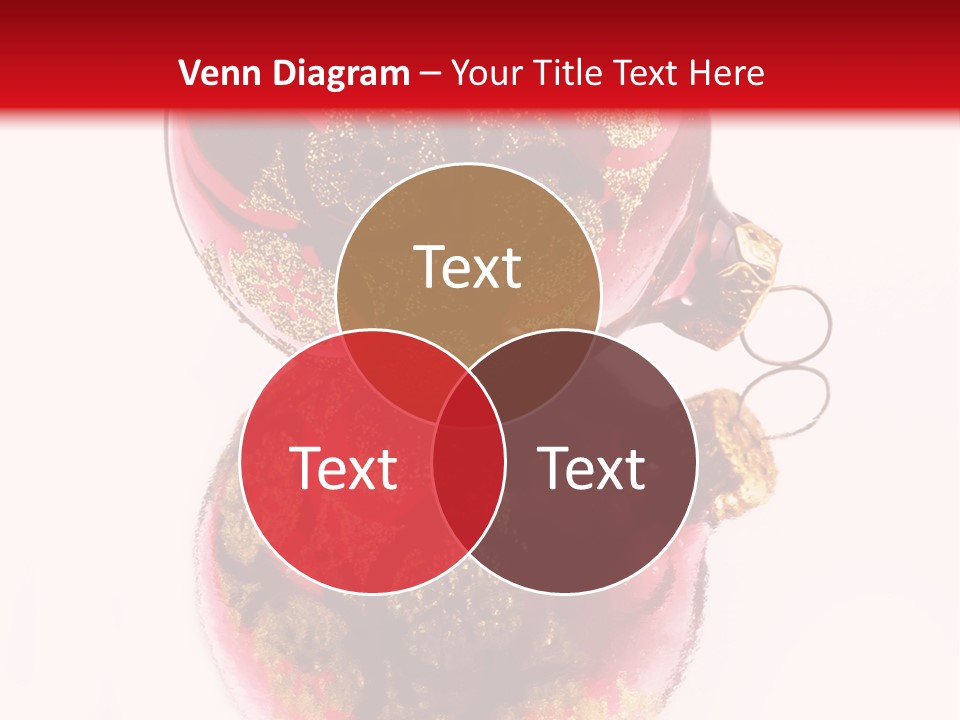 A Red And Gold Christmas Ornament On A White Background PowerPoint Template