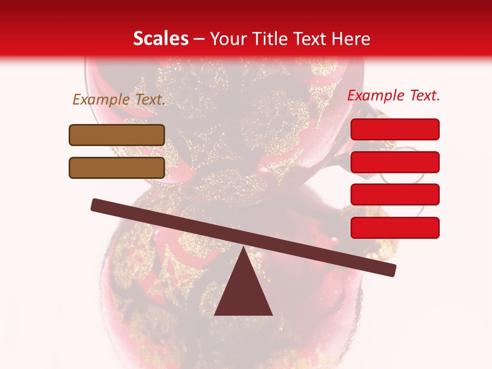 A Red And Gold Christmas Ornament On A White Background PowerPoint Template