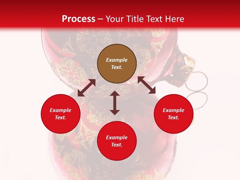 A Red And Gold Christmas Ornament On A White Background PowerPoint Template