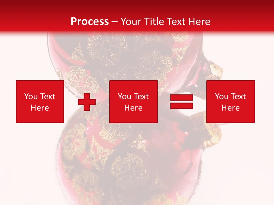 A Red And Gold Christmas Ornament On A White Background PowerPoint Template