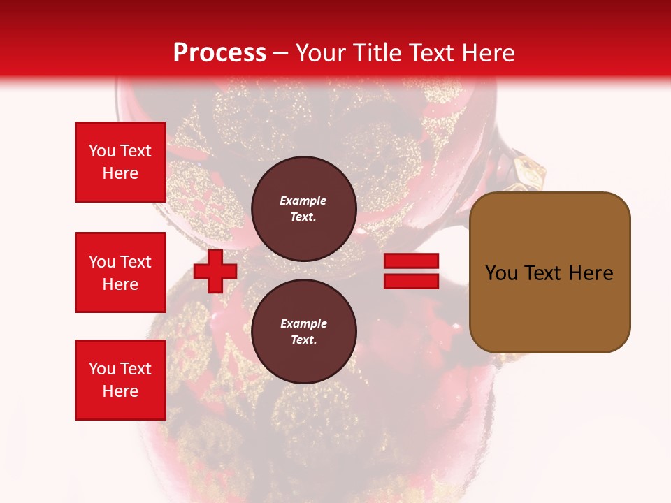 A Red And Gold Christmas Ornament On A White Background PowerPoint Template