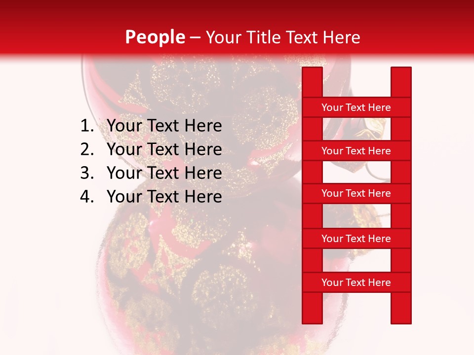 A Red And Gold Christmas Ornament On A White Background PowerPoint Template