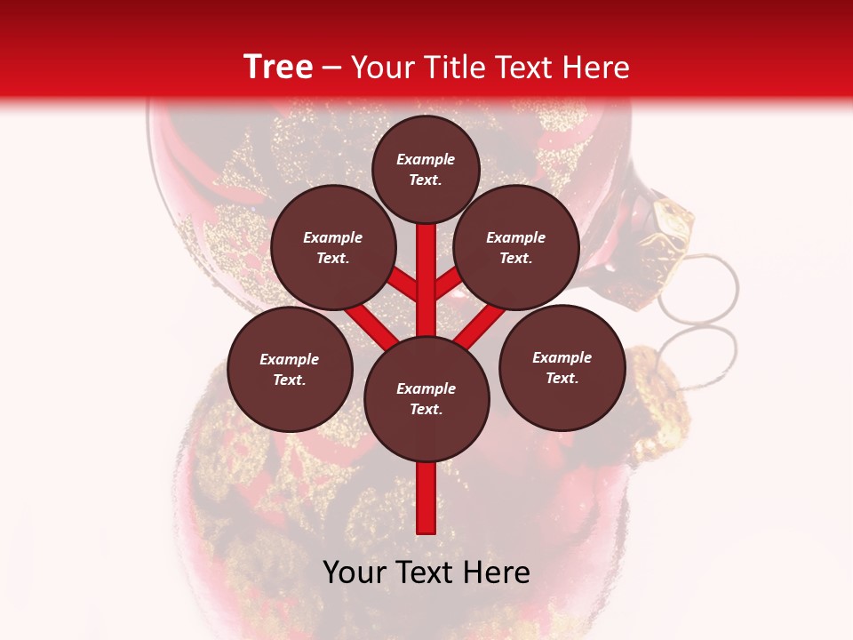 A Red And Gold Christmas Ornament On A White Background PowerPoint Template