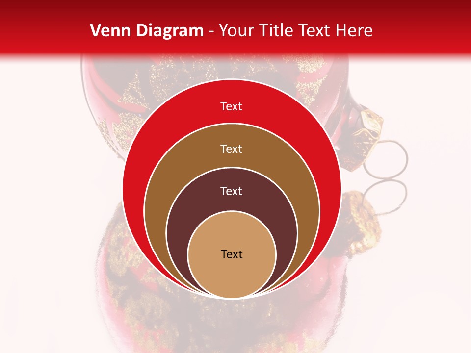 A Red And Gold Christmas Ornament On A White Background PowerPoint Template