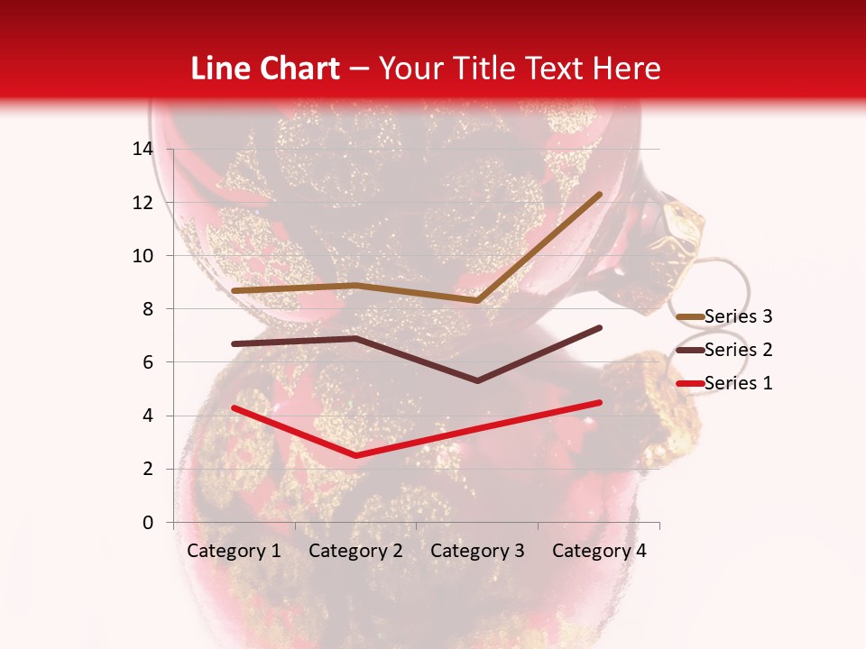 A Red And Gold Christmas Ornament On A White Background PowerPoint Template