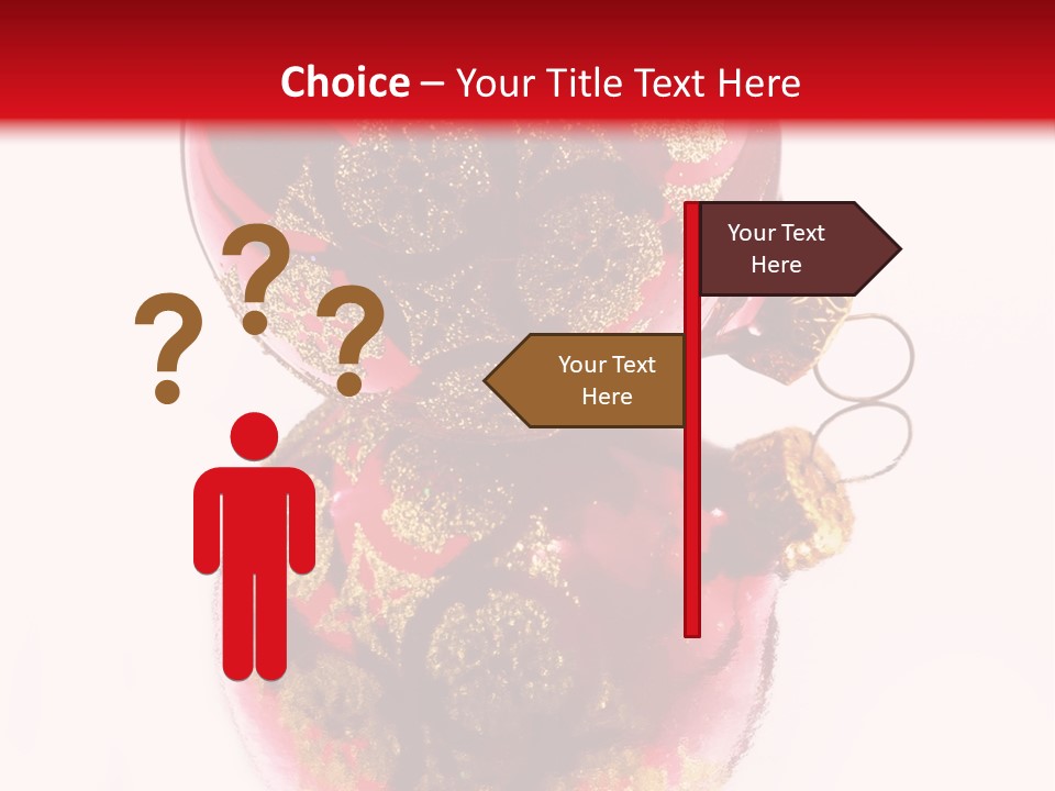 A Red And Gold Christmas Ornament On A White Background PowerPoint Template