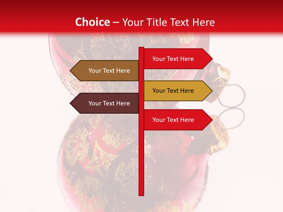 A Red And Gold Christmas Ornament On A White Background PowerPoint Template