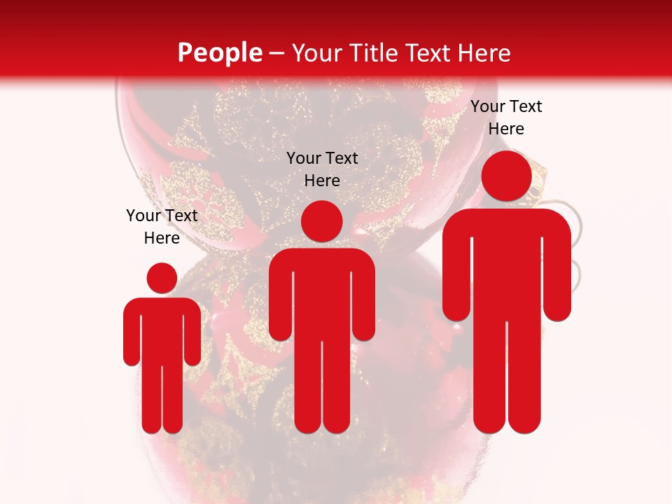 A Red And Gold Christmas Ornament On A White Background PowerPoint Template