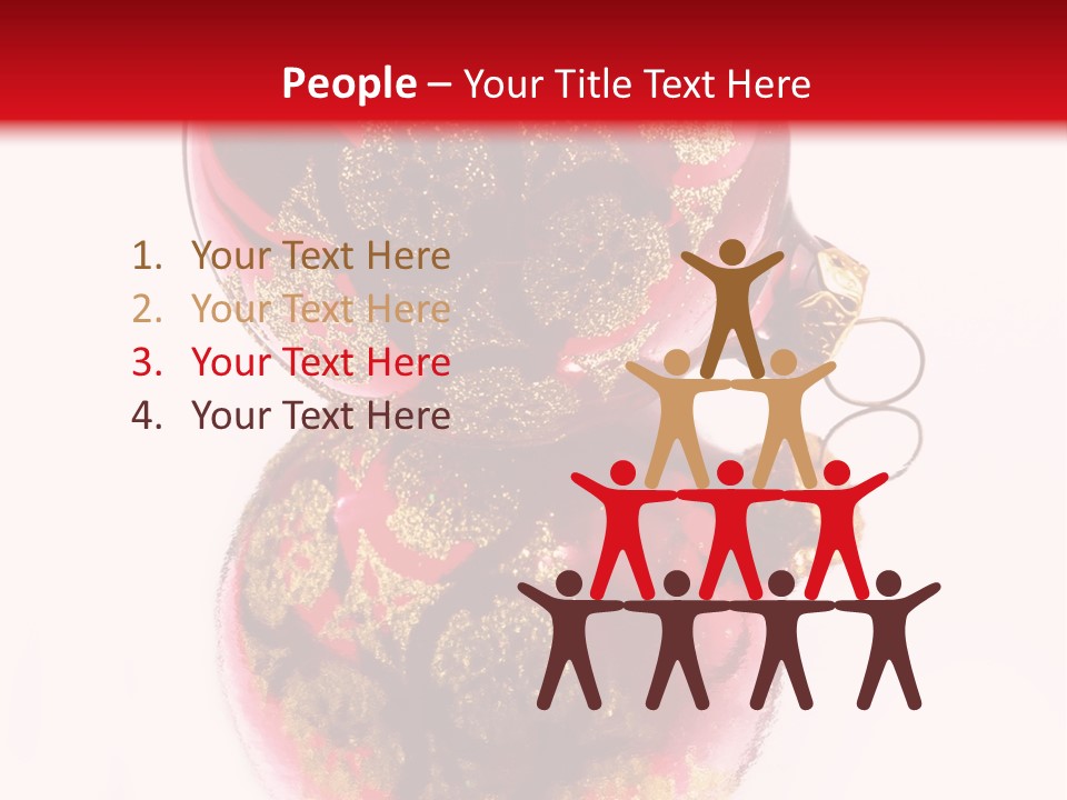 A Red And Gold Christmas Ornament On A White Background PowerPoint Template