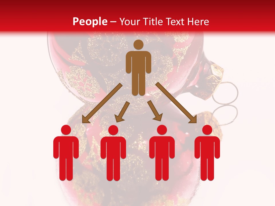 A Red And Gold Christmas Ornament On A White Background PowerPoint Template