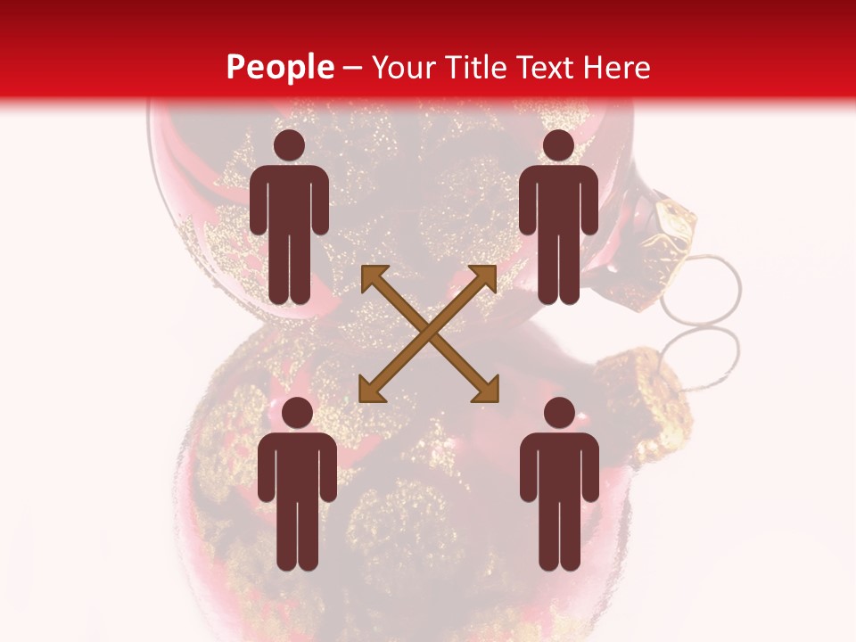A Red And Gold Christmas Ornament On A White Background PowerPoint Template