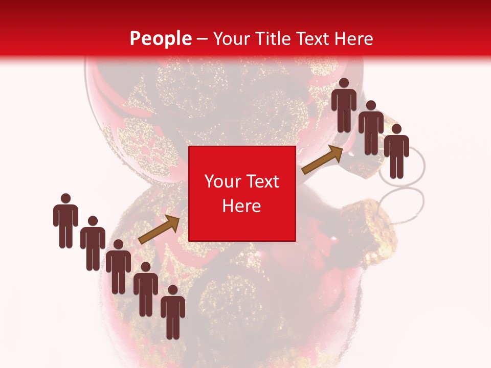 A Red And Gold Christmas Ornament On A White Background PowerPoint Template