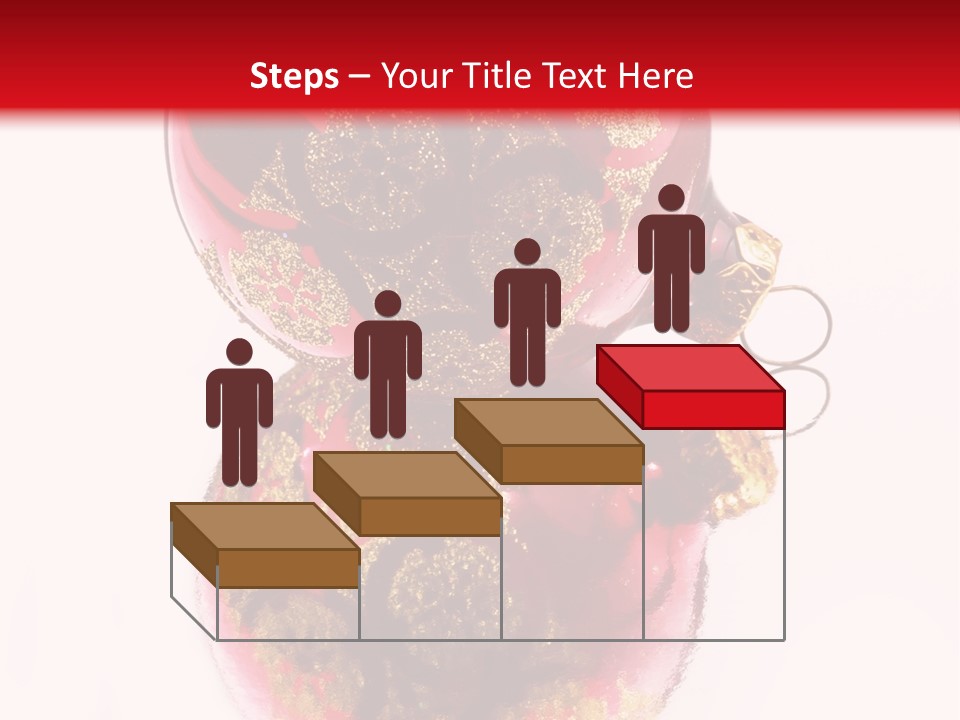 A Red And Gold Christmas Ornament On A White Background PowerPoint Template