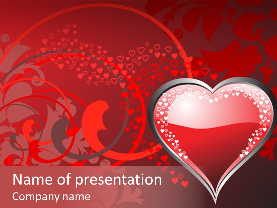 A Red Heart On A Black And Red Background PowerPoint Template