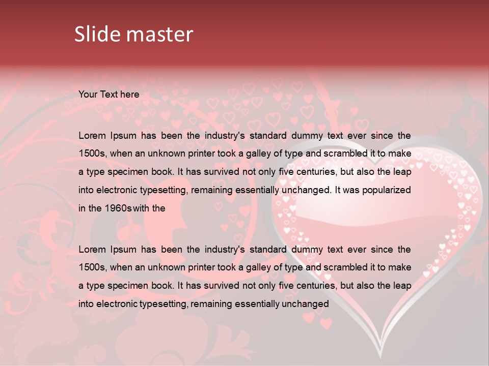 A Red Heart On A Black And Red Background PowerPoint Template