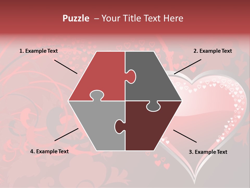 A Red Heart On A Black And Red Background PowerPoint Template