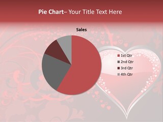 A Red Heart On A Black And Red Background PowerPoint Template