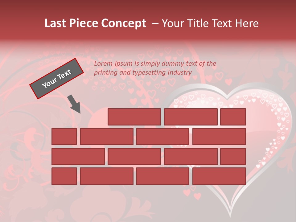 A Red Heart On A Black And Red Background PowerPoint Template