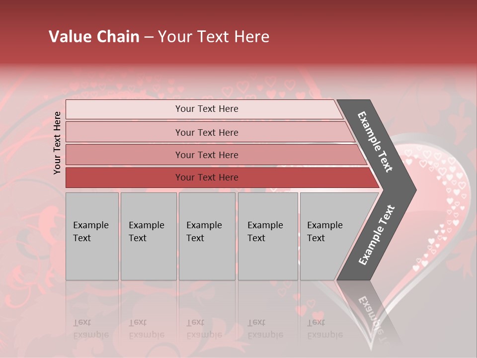 A Red Heart On A Black And Red Background PowerPoint Template