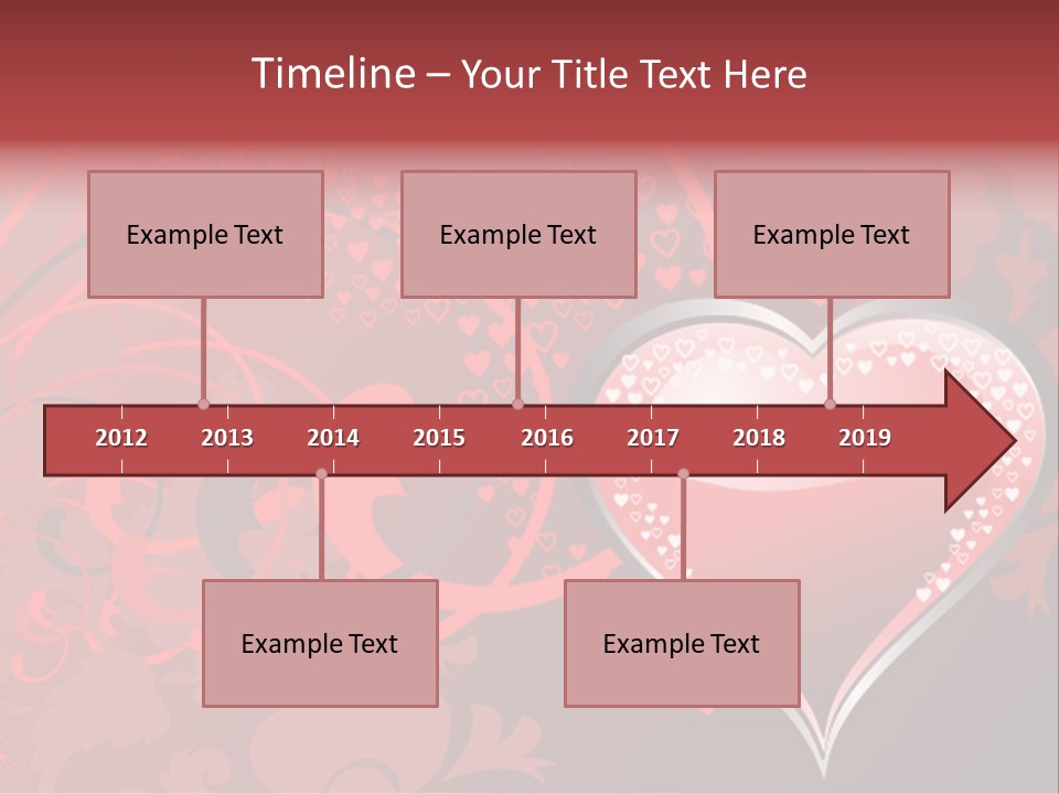 A Red Heart On A Black And Red Background PowerPoint Template