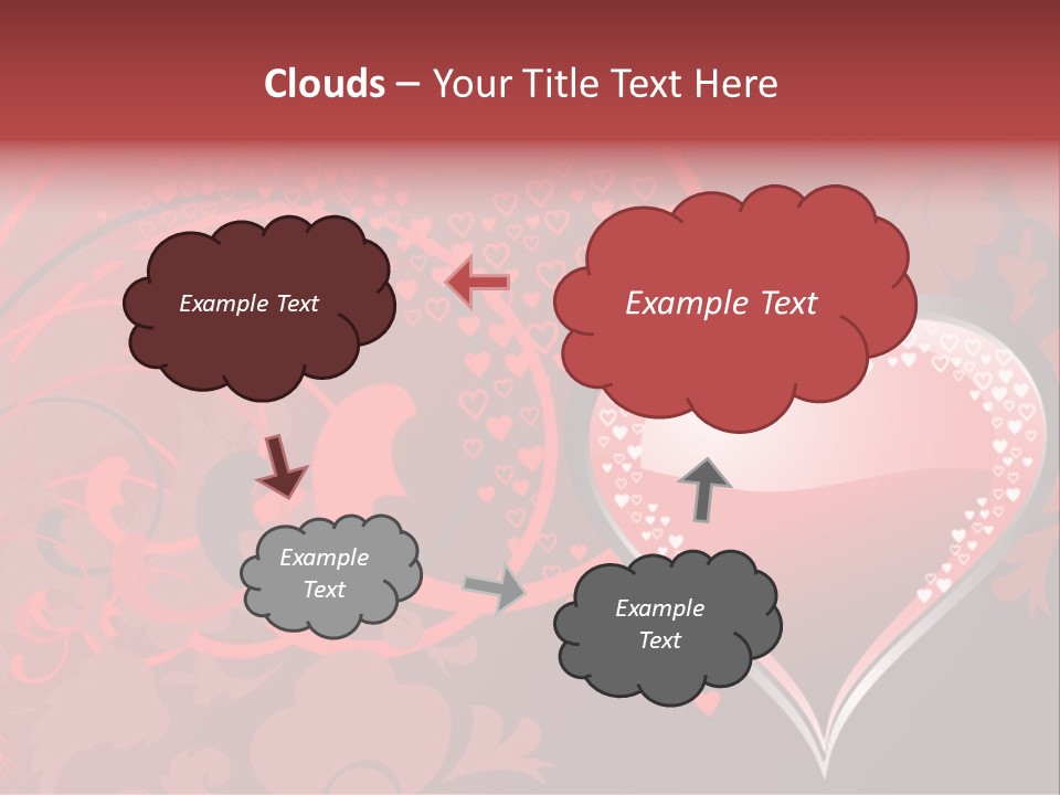 A Red Heart On A Black And Red Background PowerPoint Template
