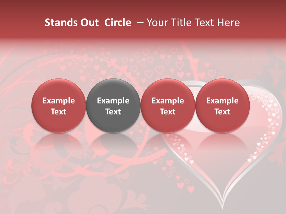 A Red Heart On A Black And Red Background PowerPoint Template