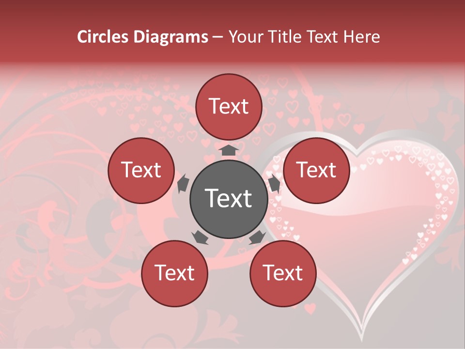 A Red Heart On A Black And Red Background PowerPoint Template